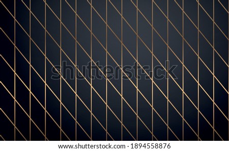 Abstract golden lines on a black background - Vector illustration