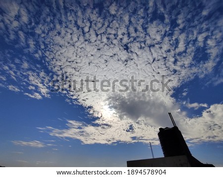 Pictures of white clouds in blue sky shot on a sunny day