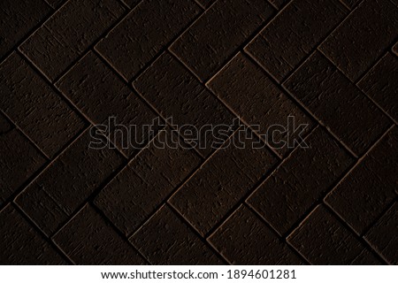 Black brick wall background, brick room, interior texture, wall background