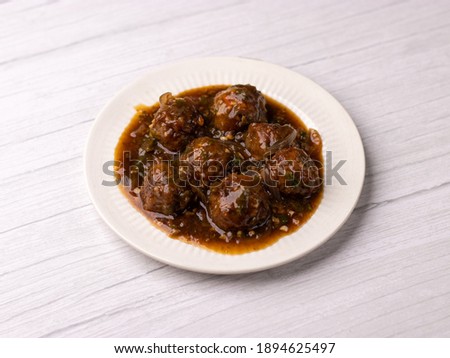 Chow mein and manchurian  stock photo.
