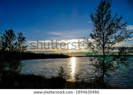 sunset over lake, beautiful photo digital picture