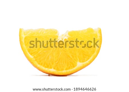 Fresh orange slice isolated on white background. Citrus fruits