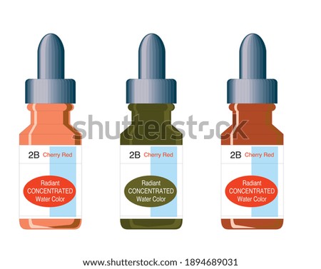 
Watercolor Bottles vector clip-art isolated in white background