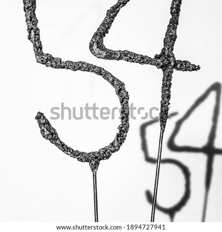 Number 54 on white background