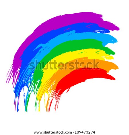 Vector color brush abstract rainbow.