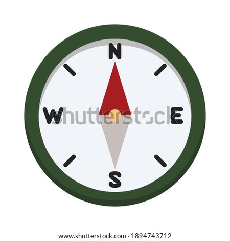 Camping Compass Color Icon. Vector Design Illustration Sign Logo.