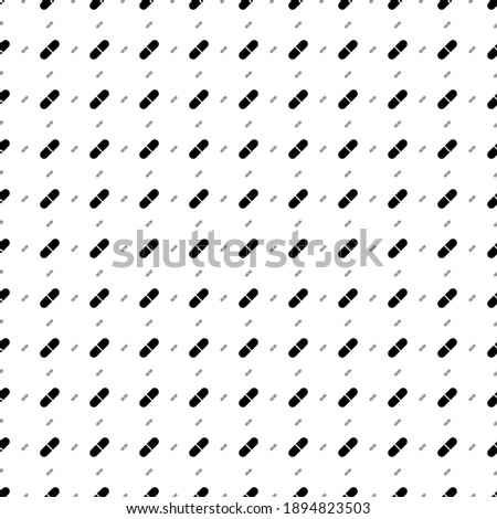 Square seamless background pattern from geometric shapes are different sizes and opacity. The pattern is evenly filled with big black medical capsule symbols. Vector illustration on white background