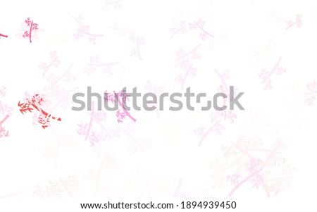 Light Pink vector natural background with branches. Glitter abstract illustration with leaves and branches. Hand painted design for web, wrapping.