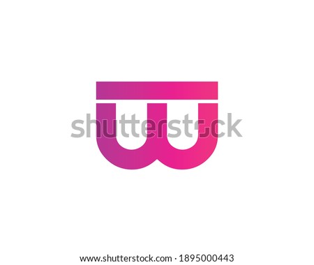 BW WB LETTER LOGO DESIGN VECTOR TEMPLATE Royalty-Free Stock Photo #1895000443