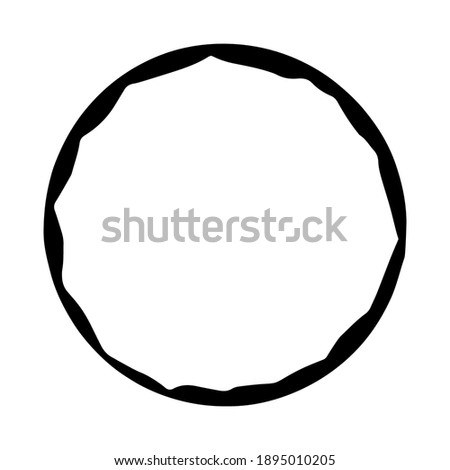 Circle frame, hand drawn element isolated on white. Vector simple round-shape frame for your work.