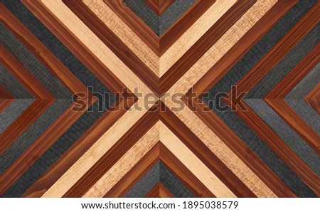 Wooden planks texture. Dark wooden wall with chevron pattern.