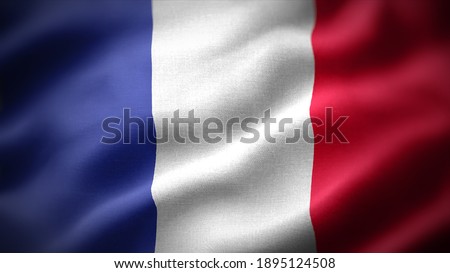 close up waving flag of France. flag symbols of France. Royalty-Free Stock Photo #1895124508