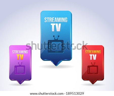 Vector Panel Streaming Tv Button/Icon Multicolored