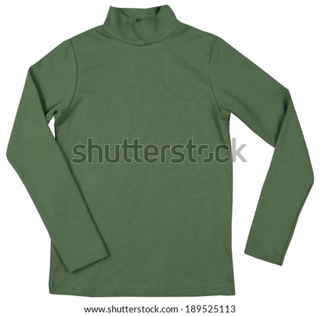 Green turtleneck. Isolated on a white background.