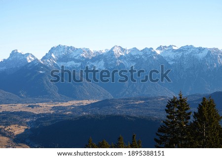 Panoramic view of the German Alps in autumn