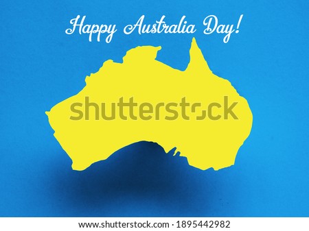 Happy Australia Day message greeting written card , Celebrate Australia-Day holiday on January 26	
