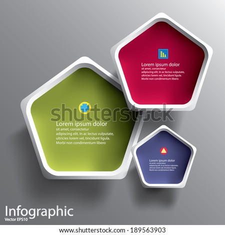 Abstract 3D Paper Graphics for use as illustration or background, Pentagon