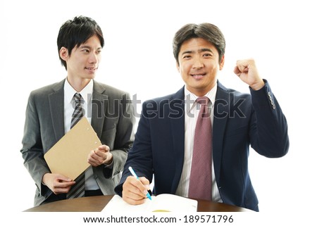 Smiling Asian businessmen