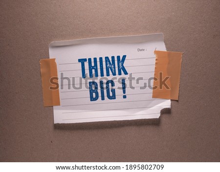 Words with Think Big Business Concept idea