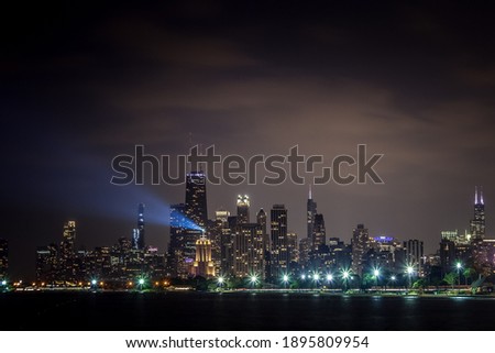 Downtown Chicago from the shores of Lake Michigan