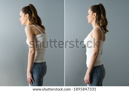 Back Pain Abdominal Posture Before And After Royalty-Free Stock Photo #1895847331