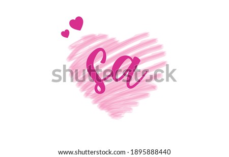 sa s a Letter Logo with Heart Shape Love Design Valentines Day Concept.