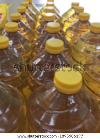 Blur picture of palm oil in bottle pattern