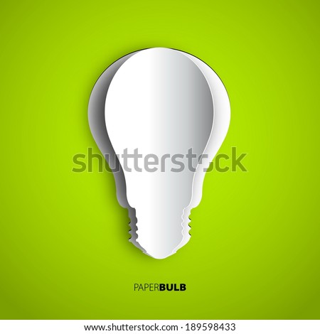 Lightbulb icon papercut, banner template for websites or business design. Idea concept