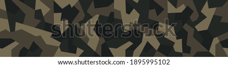 Geometric camouflage texture seamless pattern. Abstract modern military camo endless background. Ornament for fabric and fashion print. Vector illustration. Royalty-Free Stock Photo #1895995102