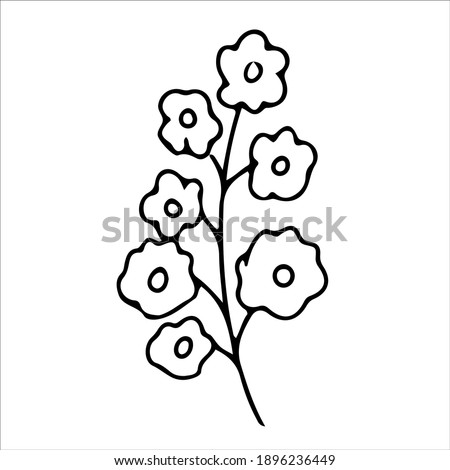 simple drawing of a chain of illustrations for coloring on the theme of romance. romance, spring or valentine's day. vector illustration isolated on white background