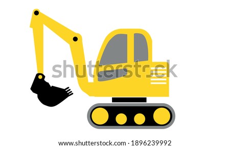 Excavator Digger truck and construction theme Vector and Clip art
