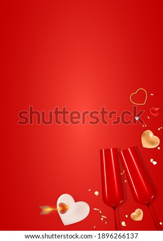 Valentine's Day Holiday Gift Card Background Realistic Design. Template  for advertising, web, social media and fashion ads.  Poster, flyer, greeting card, header for website  Vector Illustration