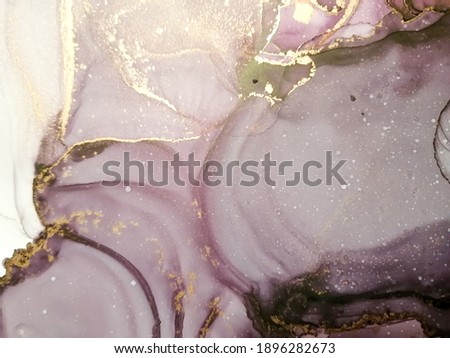 Alcohol Ink Pattern. Stone Card. Multicolor Brochure Marble. Multicolored Marble Texture Design. Golden Abstract Draw. Closeup Of The Painting. Yellow