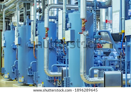 Refrigeration system with ammonia, automatic control Royalty-Free Stock Photo #1896289645