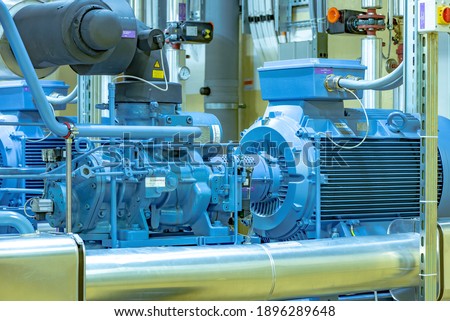 Refrigeration system with ammonia, automatic control Royalty-Free Stock Photo #1896289648