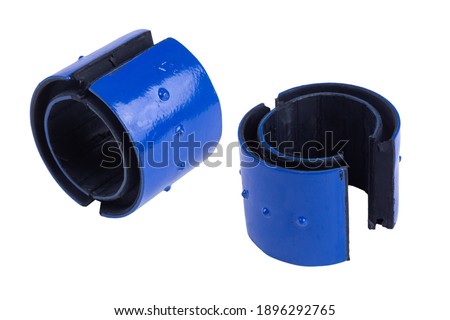 spare parts for the chassis of the car. rubber silent blocks of chinese trucks isolated on white background