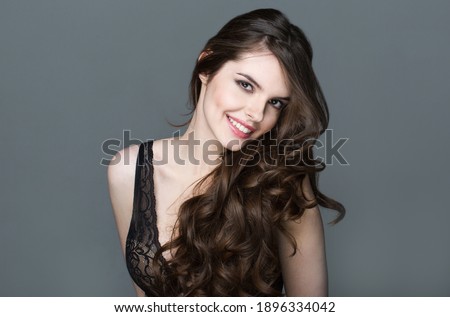 Beautiful woman with long hair natural fashion make up cosmetic spa salon concept beauty female.
