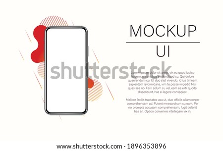 Mockup modern device. Vector eps10 realistic smartphone template. Phone frame with empty display isolated on white background. Stock illustration with copy space