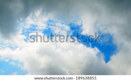blue sky and grey clouds