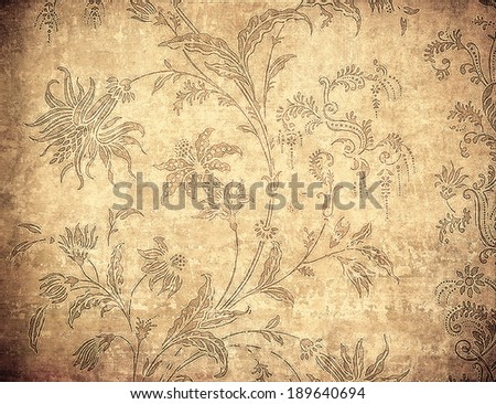 highly detailed grunge floral background 