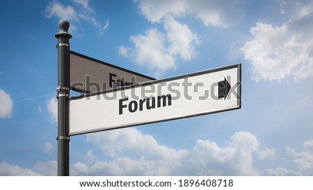 Street Sign the Direction Way to Forum