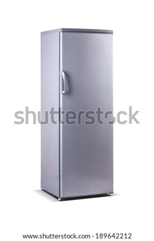 tall grey metallic freezer
