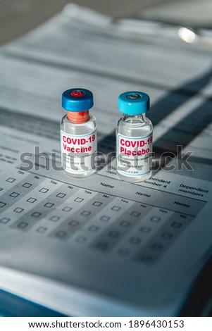 Covid 19 vaccine and placebo clinical trials and a medical records