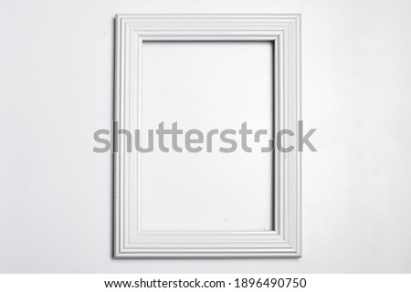 White wooden frame on white background