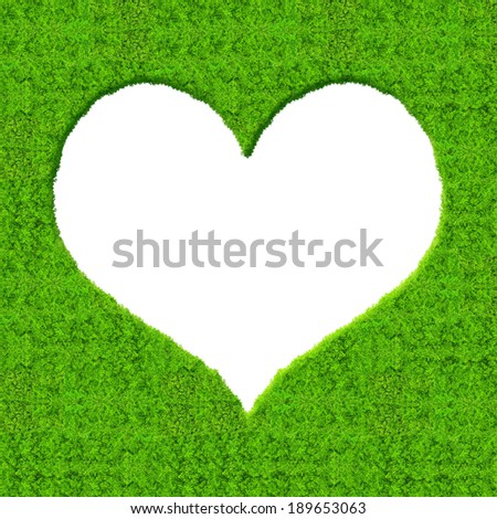 Frame from green heart on white background