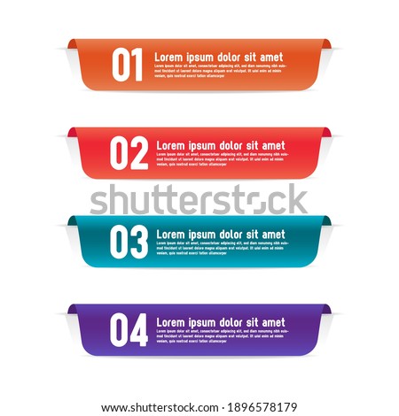 Color labels infographic banners design template