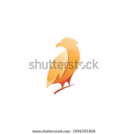 Abstract Modern Bird Wing Logo with Transparent Gradient Color