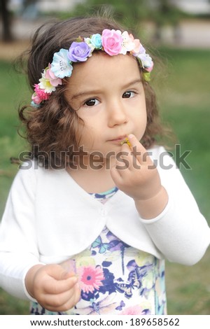 flowers and little girl