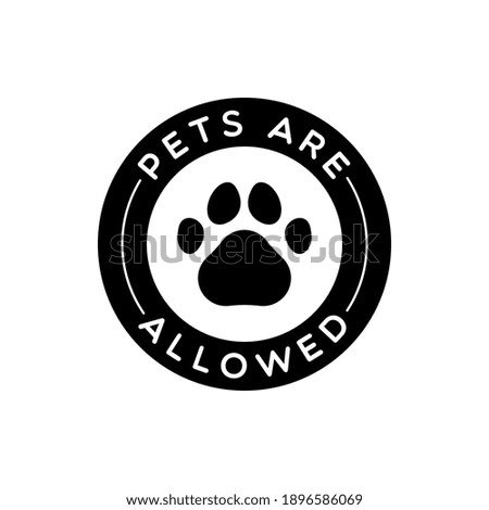 Vector Round Pets Are Allowed Label