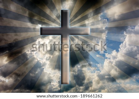 Cross against dramatic cloudy sky